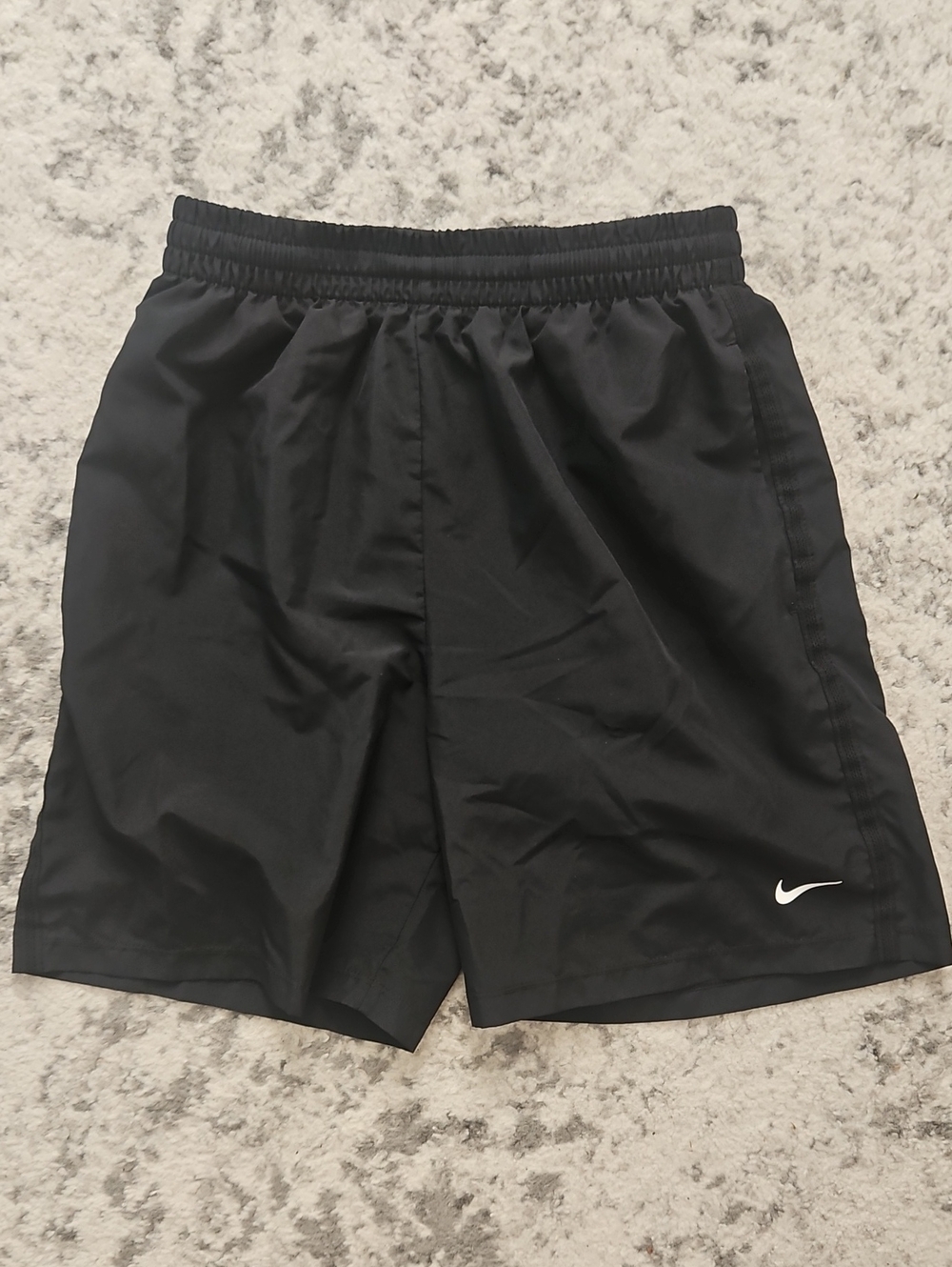 Nike Black Athletic Shorts with White Swoosh